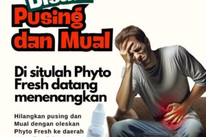 Tiba tiba kepala pusing dan perut mual. Pas ada Phyto Fresh, tinggal oles saja di perut dan area kepala