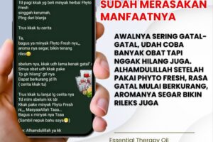 Pakai Phyto Fresh rasa gatal mulai berkurang, aromanya segar bikin rileks